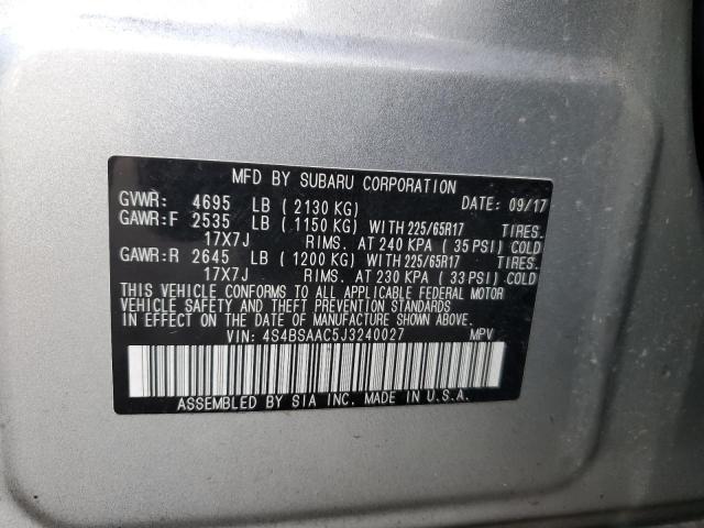 Снимка 14 от търг – 2018 SUBARU OUTBACK 2. с VIN 4S4BSAAC5J3240027