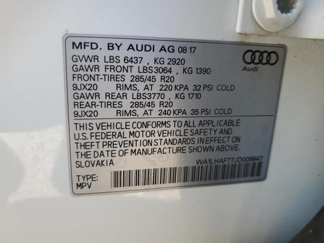 Photo 14 from auction – 2018 AUDI Q7 PREMIUM with VIN WA1LHAF77JD009847