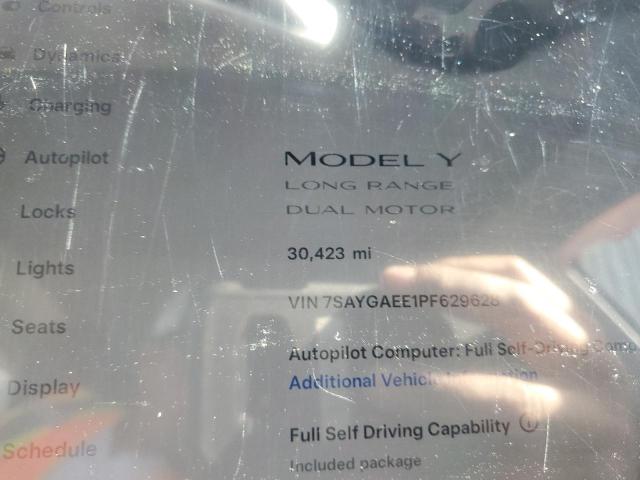 Photo 9 from auction – 2023 TESLA MODEL Y with VIN 7SAYGAEE1PF629628