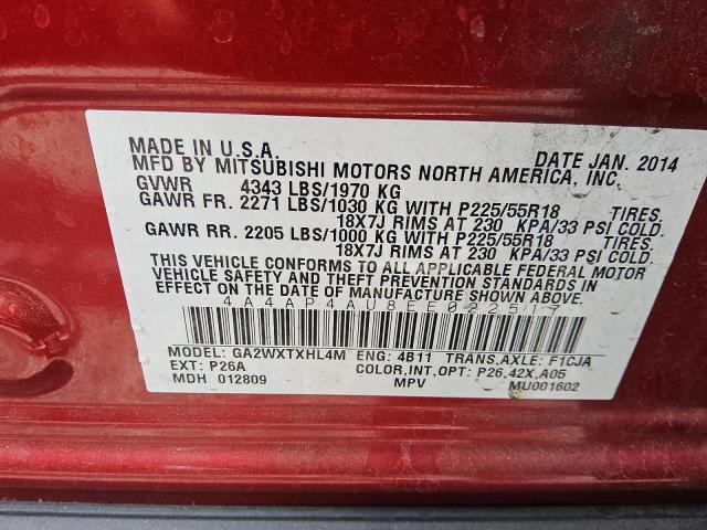 Фото 14 с аукциона – 2014 MITSUBISHI OUTLANDER с VIN 4A4AP4AU8EE022517