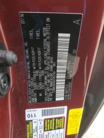 Photo 14 from auction – 2016 TOYOTA SIENNA LE with VIN 5TDKK3DC6GS762149