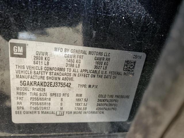 Photo 14 from auction – 2014 BUICK ENCLAVE with VIN 5GAKRAKD2EJ375542