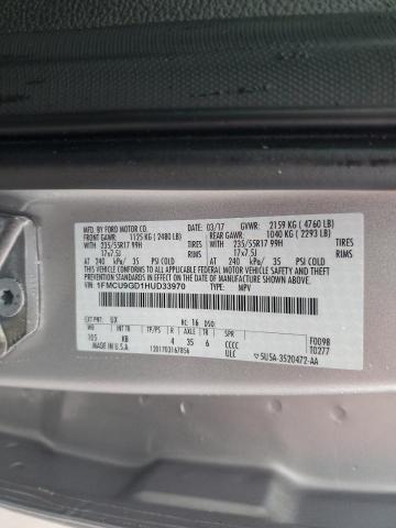 Photo 14 from auction – 2017 FORD ESCAPE SE with VIN 1FMCU9GD1HUD33970