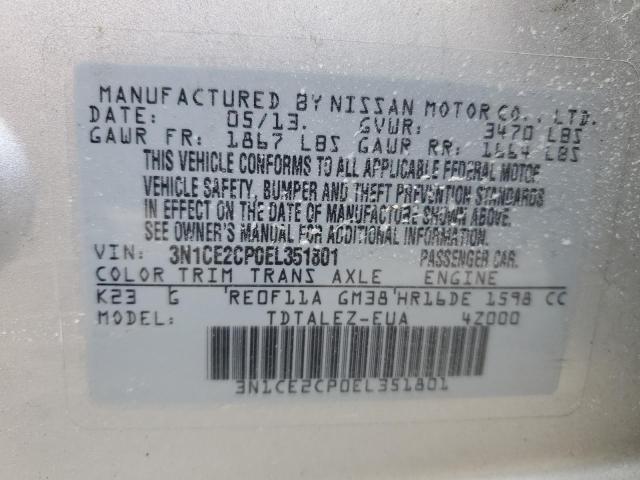 Photo 14 from auction – 2014 NISSAN VERSA NOTE with VIN 3N1CE2CP0EL351801