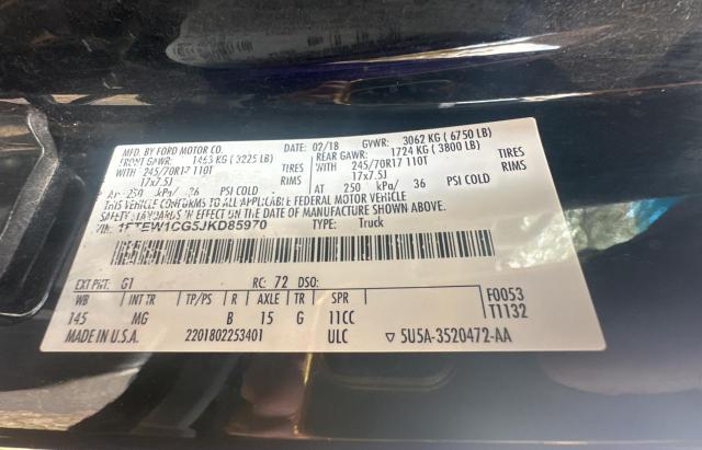 Photo 10 from auction – 2018 FORD F150 SUPER with VIN 1FTEW1CG5JKD85970