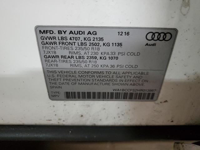 Photo 14 from auction – 2017 AUDI Q3 PREMIUM with VIN WA1BCCFS2HR013957