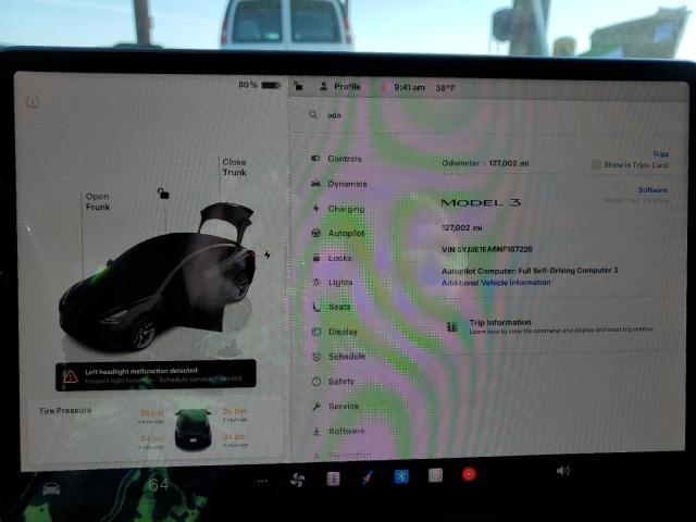 Photo 9 from auction – 2022 TESLA MODEL 3 with VIN 5YJ3E1EA6NF187226