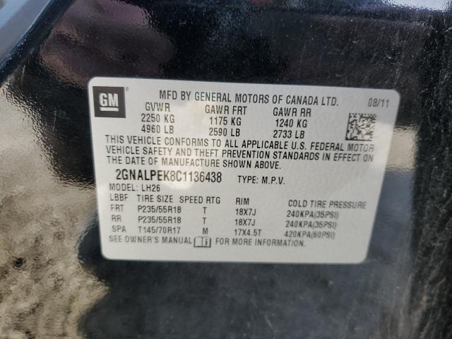 Photo 14 from auction – 2012 CHEVROLET EQUINOX LT with VIN 2GNALPEK8C1136438