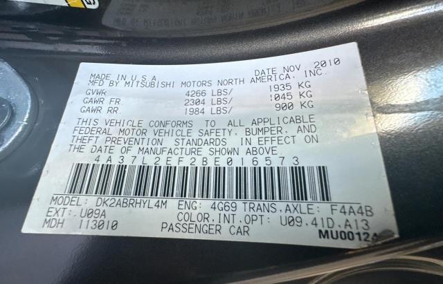 Photo 10 from auction – 2011 MITSUBISHI ECLIPSE SP with VIN 4A37L2EF2BE016573