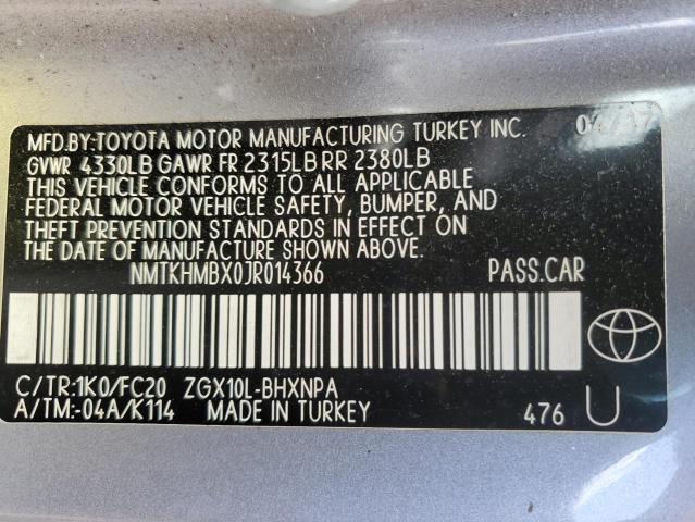 Photo 14 from auction – 2018 TOYOTA C-HR XLE with VIN NMTKHMBX0JR014366