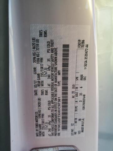 Photo 14 from auction – 2017 FORD ESCAPE S with VIN 1FMCU0F7XHUC97381