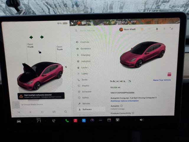 Photo 9 from auction – 2023 TESLA MODEL 3 with VIN 5YJ3E1EA8PF432689
