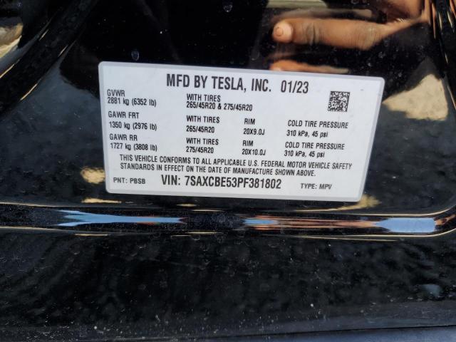 Снимка 14 от търг – 2023 TESLA MODEL X с VIN 7SAXCBE53PF381802