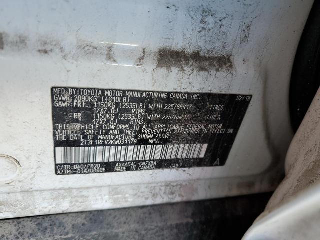 Photo 14 from auction – 2019 TOYOTA RAV4 LE with VIN 2T3F1RFV2KW031179