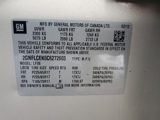 Photo 14 from auction – 2012 CHEVROLET EQUINOX LS with VIN 2GNFLCEK6C6272603