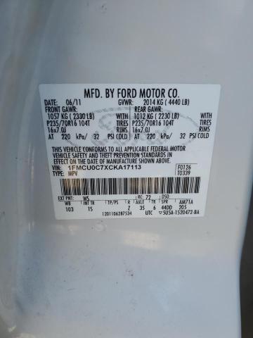 Photo 14 from auction – 2012 FORD ESCAPE XLS with VIN 1FMCU0C7XCKA17113