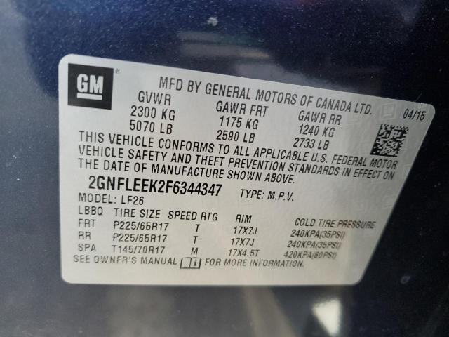 Photo 14 from auction – 2015 CHEVROLET EQUINOX LS with VIN 2GNFLEEK2F6344347