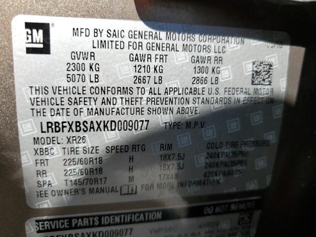 Photo 14 from auction – 2019 BUICK ENVISION P with VIN LRBFXBSAXKD009077