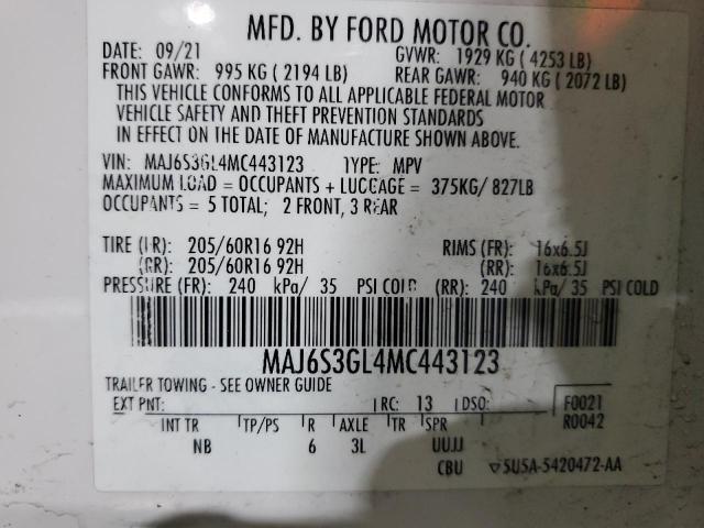 Photo 14 from auction – 2021 FORD ECOSPORT S with VIN MAJ6S3GL4MC443123