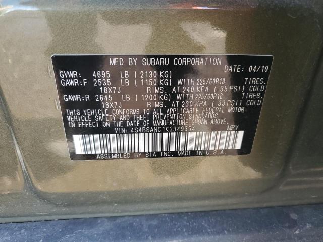 Photo 14 from auction – 2019 SUBARU OUTBACK 2. with VIN 4S4BSANC1K3349354