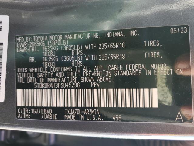 Photo 14 from auction – 2023 TOYOTA HIGHLANDER with VIN 5TDKDRAH3PS045298