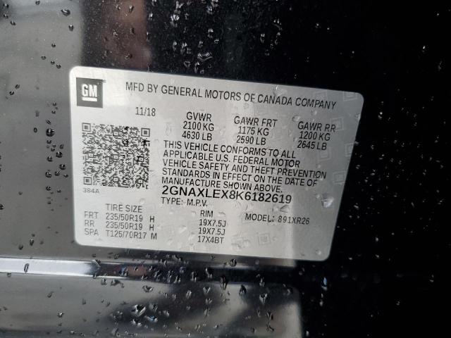 Photo 14 from auction – 2019 CHEVROLET EQUINOX LT with VIN 2GNAXLEX8K6182619