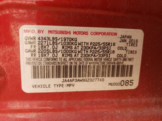 Photo 14 from auction – 2016 MITSUBISHI OUTLANDER with VIN JA4AP3AW9GZ027749