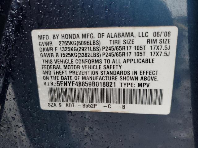 Photo 14 from auction – 2009 HONDA PILOT TOUR with VIN 5FNYF48859B018821