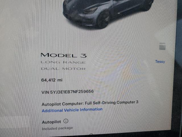 Photo 9 from auction – 2022 TESLA MODEL 3 with VIN 5YJ3E1EB7NF259656