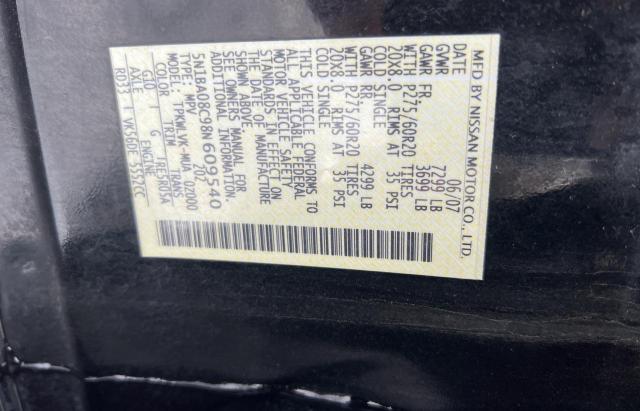 Photo 10 from auction – 2008 NISSAN ARMADA SE with VIN 5N1BA08C98N609540