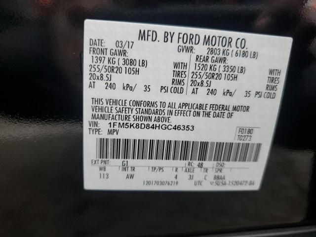 Photo 14 from auction – 2017 FORD EXPLORER X with VIN 1FM5K8D84HGC46353