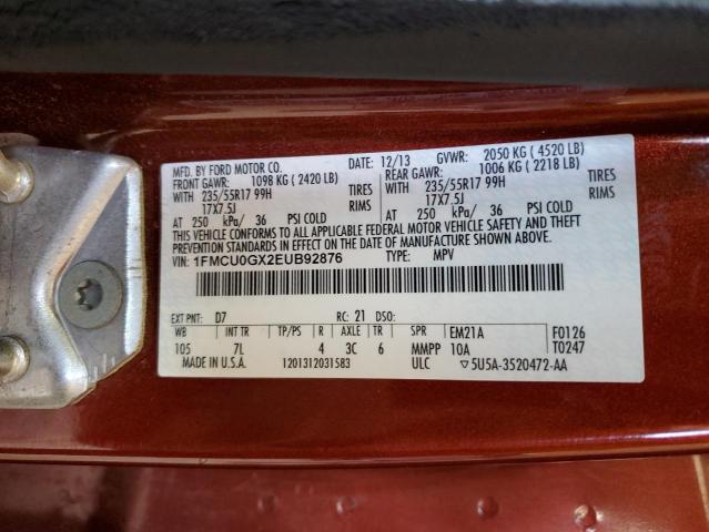 Photo 14 from auction – 2014 FORD ESCAPE SE with VIN 1FMCU0GX2EUB92876