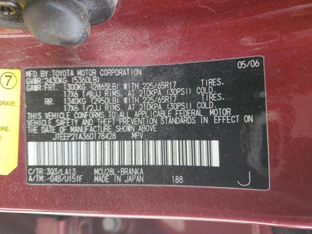 Photo 14 from auction – 2006 TOYOTA HIGHLANDER with VIN JTEEP21A360178428