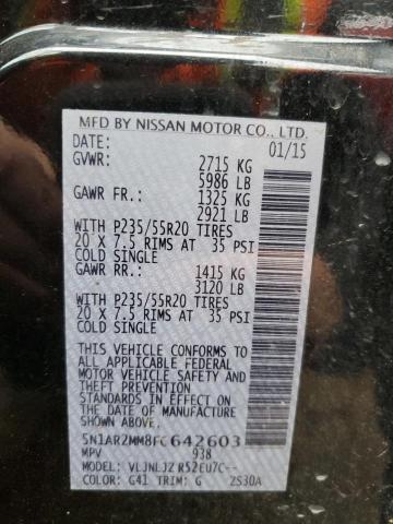 Photo 14 from auction – 2015 NISSAN PATHFINDER with VIN 5N1AR2MM8FC642603