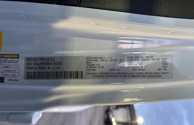 Photo 10 from auction – 2021 JEEP WRANGLER U with VIN 1C4JJXP62MW767243