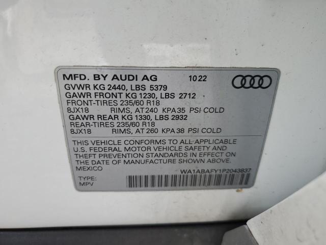 Photo 14 from auction – 2023 AUDI Q5 PREMIUM with VIN WA1ABAFY1P2043837