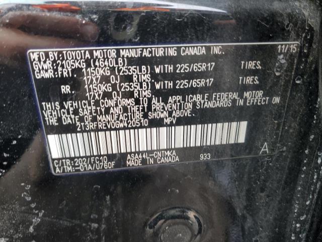 Photo 14 from auction – 2016 TOYOTA RAV4 XLE with VIN 2T3RFREV0GW420510