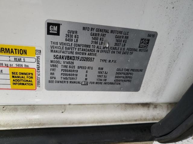Photo 14 from auction – 2015 BUICK ENCLAVE with VIN 5GAKVBKD7FJ328557