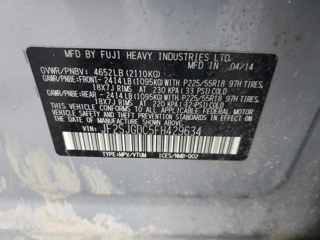 Photo 14 from auction – 2015 SUBARU FORESTER 2 with VIN JF2SJGDC5FH429634
