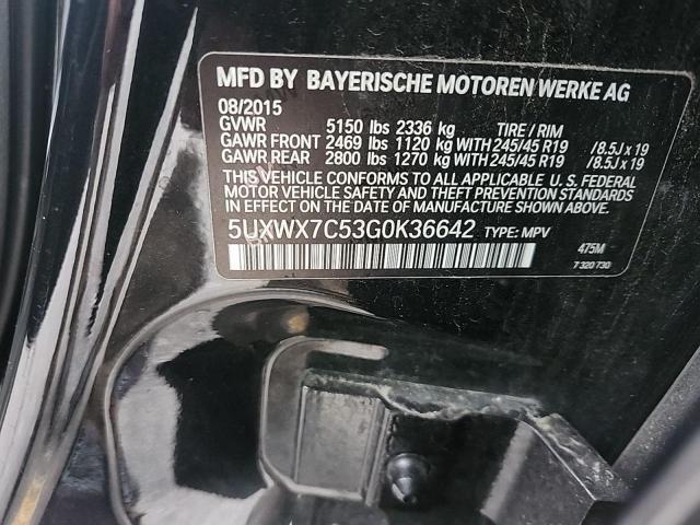 Photo 10 from auction – 2016 BMW X3 XDRIVE3 with VIN 5UXWX7C53G0K36642