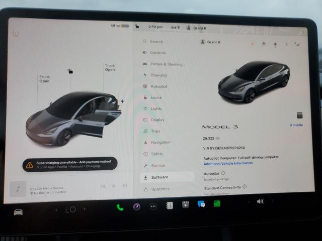 Photo 9 from auction – 2023 TESLA MODEL 3 with VIN 5YJ3E1EAXPF679258