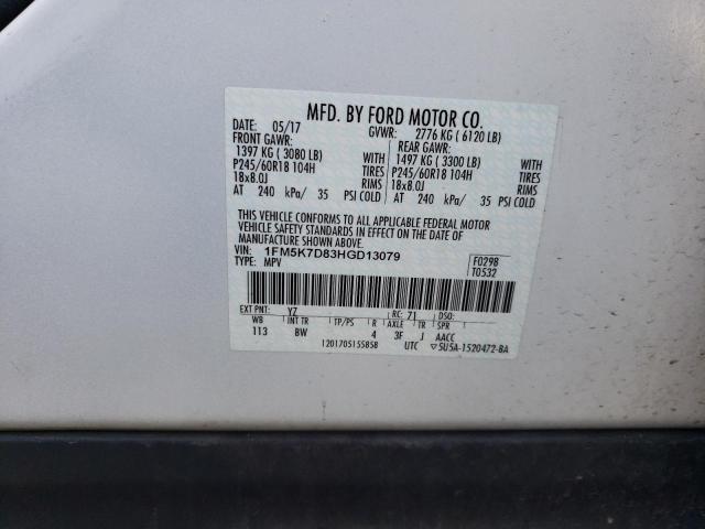 Photo 14 from auction – 2017 FORD EXPLORER X with VIN 1FM5K7D83HGD13079