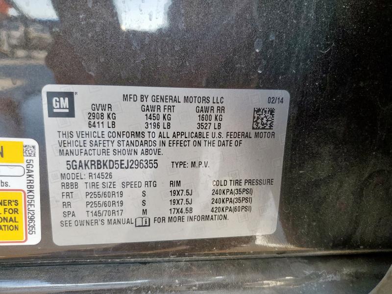 Photo 14 from auction – 2014 BUICK ENCLAVE with VIN 5GAKRBKD5EJ296355