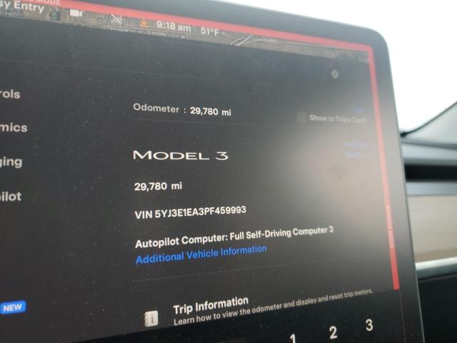 Снимка 9 от търг – 2023 TESLA MODEL 3 с VIN 5YJ3E1EA3PF459993
