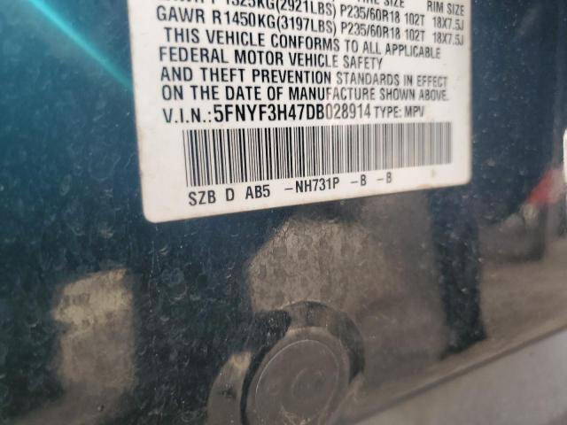 Photo 14 from auction – 2013 HONDA PILOT EX with VIN 5FNYF3H47DB028914