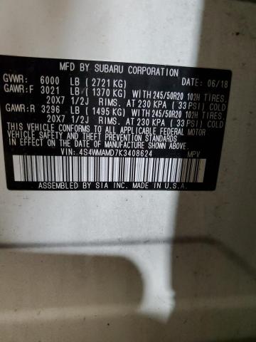 Photo 14 from auction – 2019 SUBARU ASCENT LIM with VIN 4S4WMAMD7K3408624