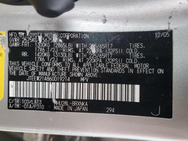 Photo 14 from auction – 2006 TOYOTA HIGHLANDER with VIN JTEEW21A860019214
