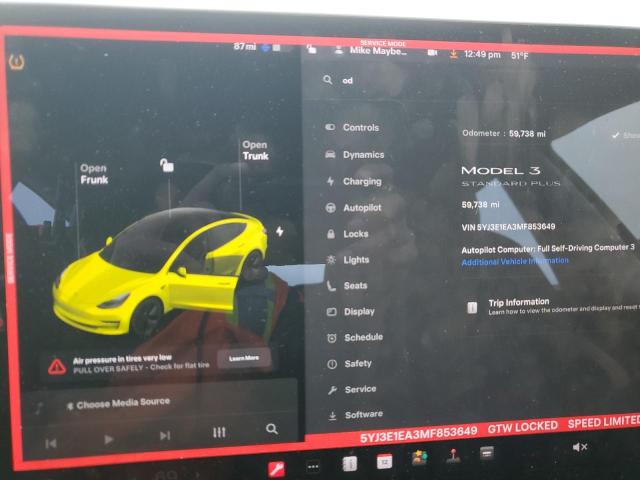 Photo 9 from auction – 2021 TESLA MODEL 3 with VIN 5YJ3E1EA3MF853649