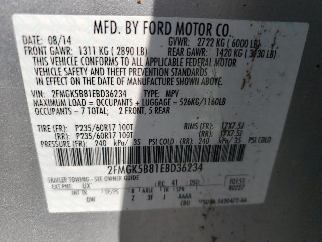 Photo 14 from auction – 2014 FORD FLEX SE with VIN 2FMGK5B81EBD36234