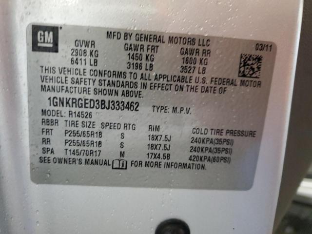 Photo 14 from auction – 2011 CHEVROLET TRAVERSE L with VIN 1GNKRGED3BJ333462
